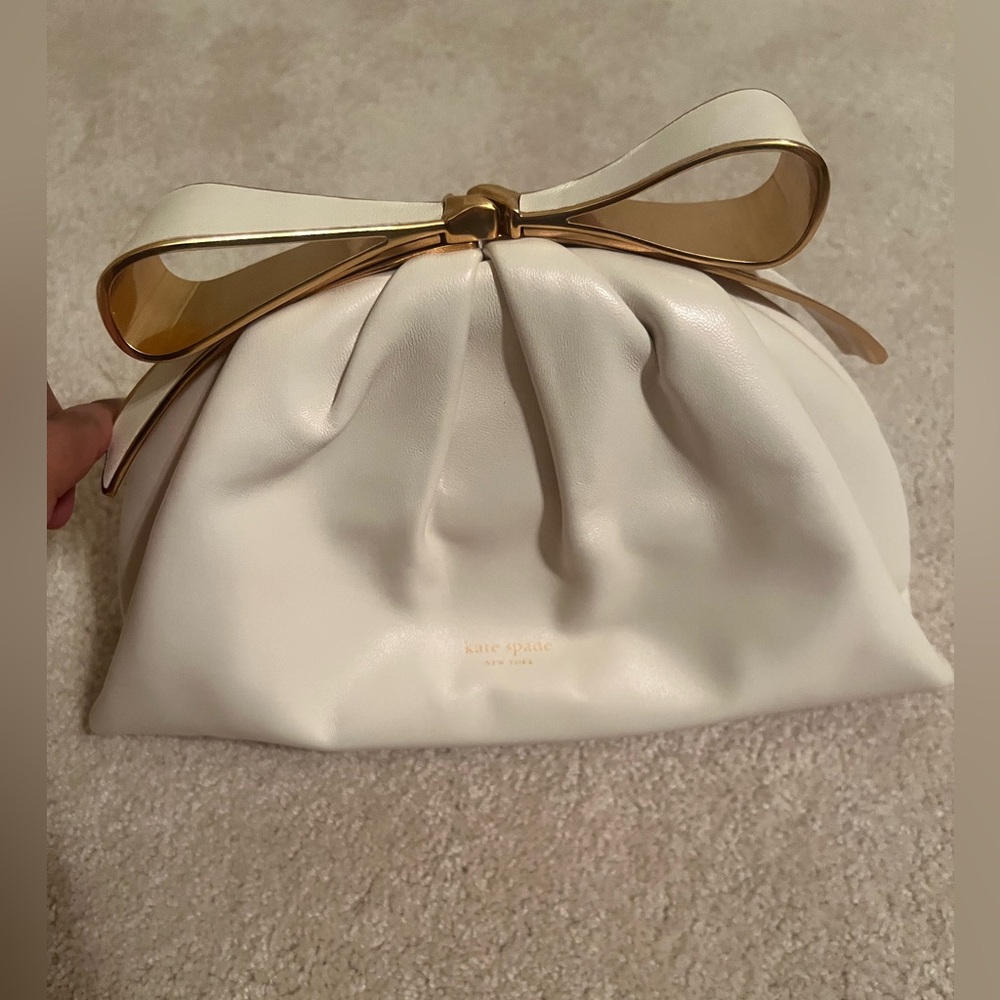 Kate Spade Cream Clutch with Gold Accent